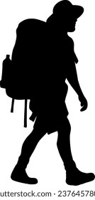 Backpacker Silhouette Illustration Isolated Vector