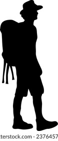 Backpacker Silhouette Illustration Isolated Vector