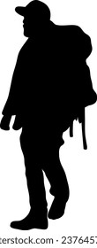 Backpacker Silhouette Illustration Isolated Vector