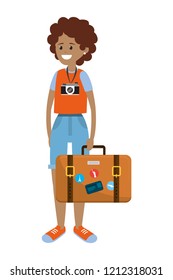 Backpacker tourist woman