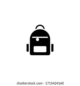 Backpacker vector icon in black solid flat design icon isolated on white background