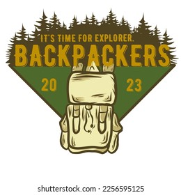 Backpacker - Es ist Zeit für den Explorer. Vintage Design 