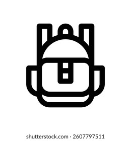 Backpacking. Editable stroke vector icon.