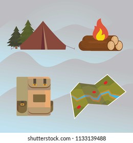 Backpacking and Hiking Flat Design
