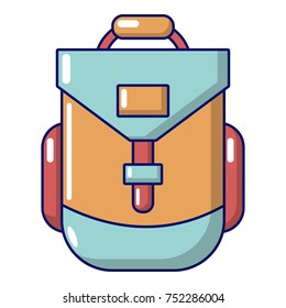 Backpacking icon. Cartoon illustration of backpacking vector icon for web