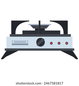Ilustración de la historieta del Vector de la estufa de propano del mochilero aislada en un fondo blanco.
