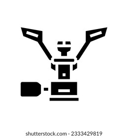 backpacking stove mountaineering adventure glyph icon vector. backpacking stove mountaineering adventure sign. isolated symbol illustration