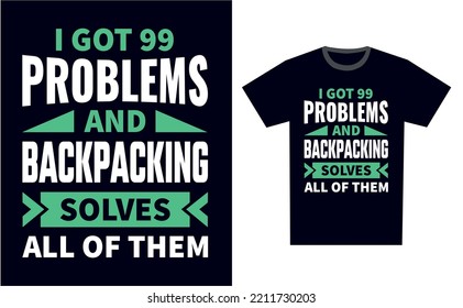 Backpacking T Shirt Design Template Vector
