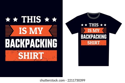 Backpacking T Shirt Design Template Vector