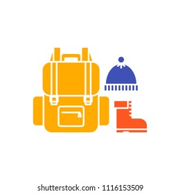Backpacking travel  vector illustration