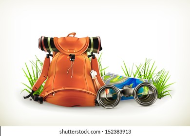 Backpacking, vector illustration