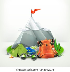 Backpacking vector illustration