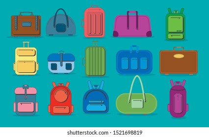 Backpacks, bags. Travel bag,trip baggage, case for journey vacation tourism.