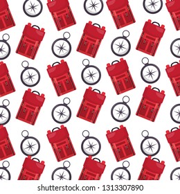 backpacks and compass camping background