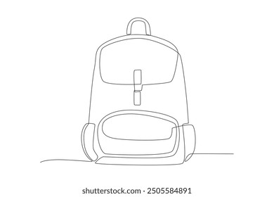 Mochilas en concepto de dibujo de una línea