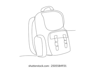 Backpacks in concept one-line drawing