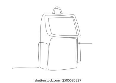 Backpacks in concept one-line drawing