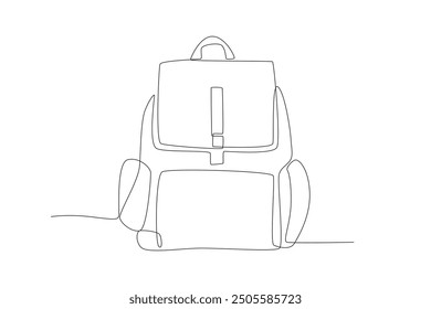 Backpacks in concept one-line drawing