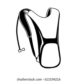 Backpacks for mountain biking or running. With water reservoir. Vector. 