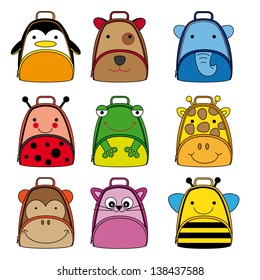 backpacks for school children. animal shaped backpacks