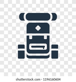 Backpacks vector icon isolated on transparent background, Backpacks transparency logo concept