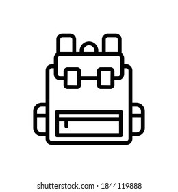 Backpage (Winter) icon outline vector. Isolated on white background