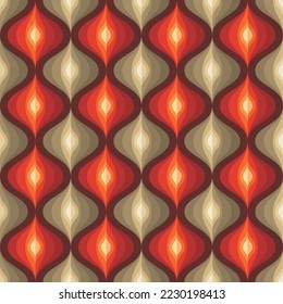 Backround mid-century modern art. Abstract geometric seamless vector pattern. Decorative ornament in retro vintage design style. Atomic stylized backdrop. 