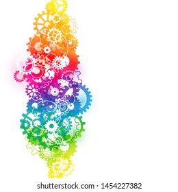 Backround Vertical Abstract Graphic Gears Rainbow Color