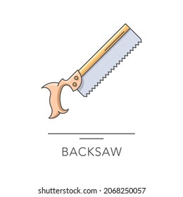 Backsaw outline colorful icon. Vector illustration. Collection