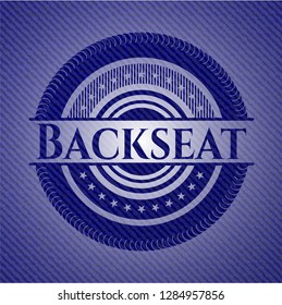 Backseat emblem with denim texture