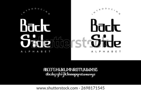 Backside alphabet font with a natural handwritten script look, ideal for logos, invitations, and creative projects