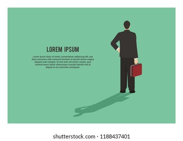 backside of a businessman, simple illustration