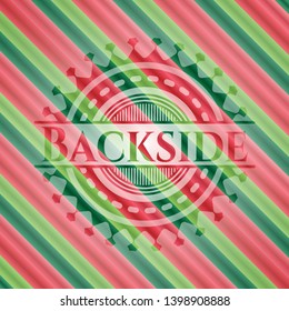 Backside christmas style badge. Vector Illustration. Detailed.