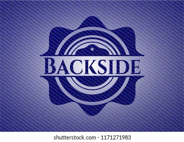 Backside emblem with denim texture