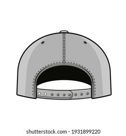 backside of a snapback cap vector illustration
