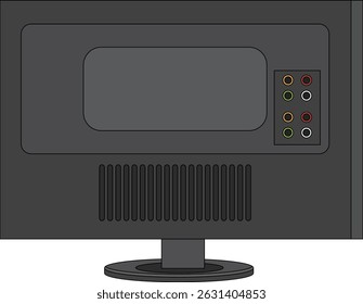 Rückseitenfernseher schwarz TV Rückseitenvektor