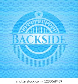 Backside water concept style badge.