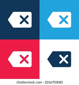 Backspace blue and red four color minimal icon set