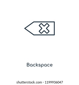 Backspace concept line icon. Linear Backspace concept outline symbol design. This simple element illustration can be used for web and mobile UI/UX.