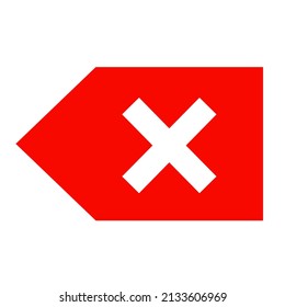 Retroceso, borrar icono aislado en la ilustración de fondo blanco 