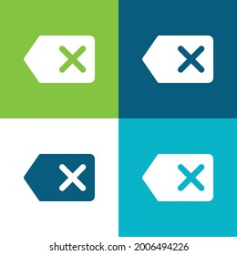 Retroceso Plano cuatro colores conjunto mínimo de iconos