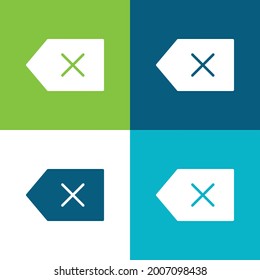 Retroceso Plano cuatro colores conjunto mínimo de iconos