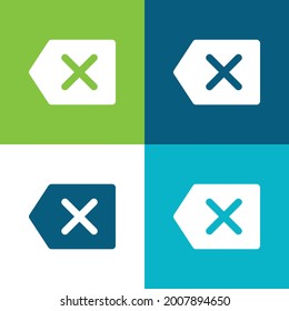 Retroceso Plano cuatro colores conjunto mínimo de iconos