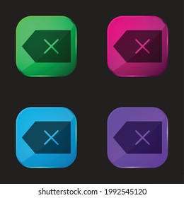 Icono de botón de cuatro colores de vidrio
