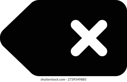 backspace glyph icon editable vector