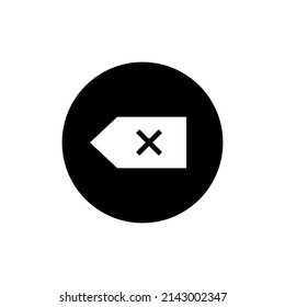 Backspace icon in black round