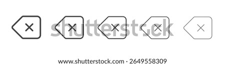 Backspace icon flat simple outline logo