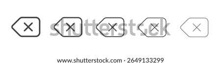 Backspace icon outline ilustration vector symbol