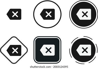 backspace icon set. Collection of high quality black outline logo for web site design and mobile dark mode apps. Vector illustration on a white background