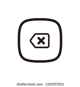 Backspace icon sign symbol